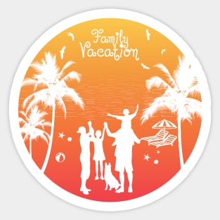 Summer Family Vacation Sunset Beach Sticker